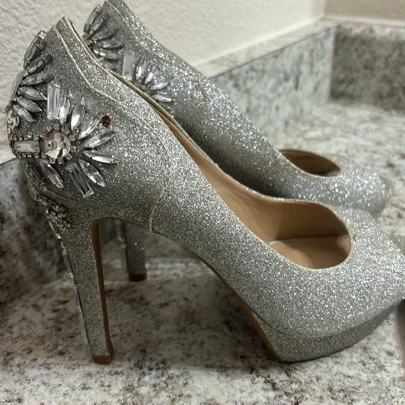 Gianni Bini Silver Embellished Heels - Picture 5 of 16